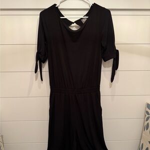 Vince Camuto Black 3/4 Sleeve Crew Neck Wide Leg Jumpsuit w/ Pockets, Women’s S